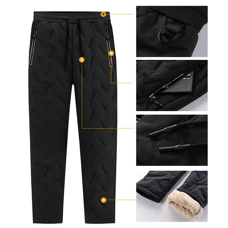 2023 зимние новые хлопковые брюки на пуху, мужские уличные большие утолщенные водонепроницаемые и теплые хлопковые брюки на овечьем пуху
