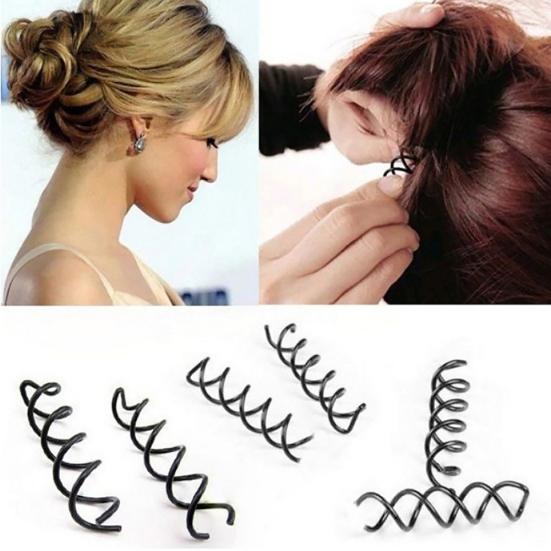 12Pcs Metal Spiral Spin Screw Pin Accessories Lady Twist Clip Hairpin Hair Clip