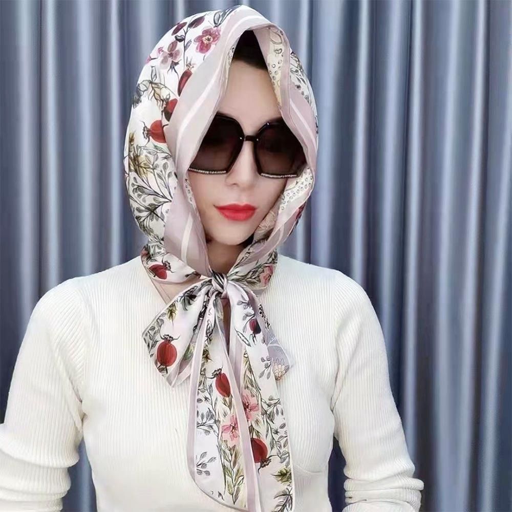 Sun-Resistant Baotou Hat Simulation Silk Headscarf Fashion Hijab Cap Women