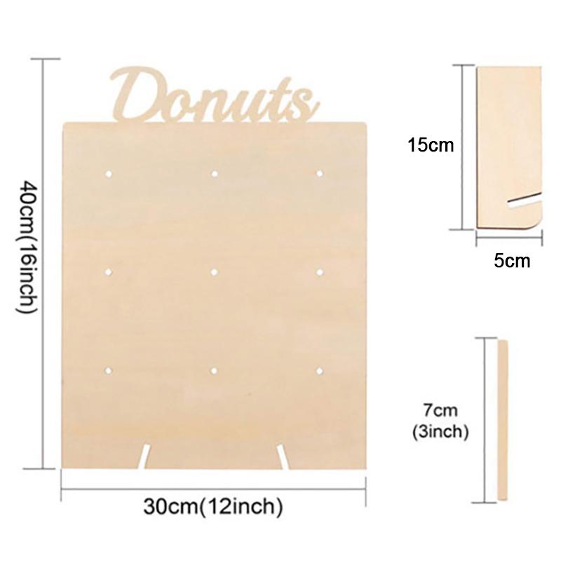 Wooden Donuts Wall Display Stand Holder - Candy Sweets Doughnut Rack For Party