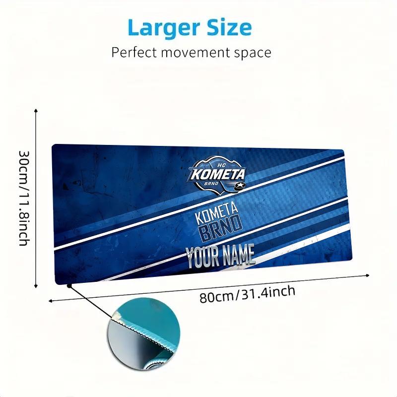 Hc Kometa Brno Custom Name Large Size Mouse Pad Large Gaming Table Cushion Non-slip Laptop Tablet Big Mousepad XXL Mat Mini PC Playmat With Lock edge