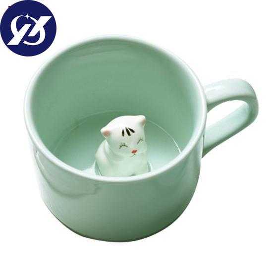 Кружка для воды с 3D-эффектом. Изысканная керамическая креативная чашка для молока с животным декором.
