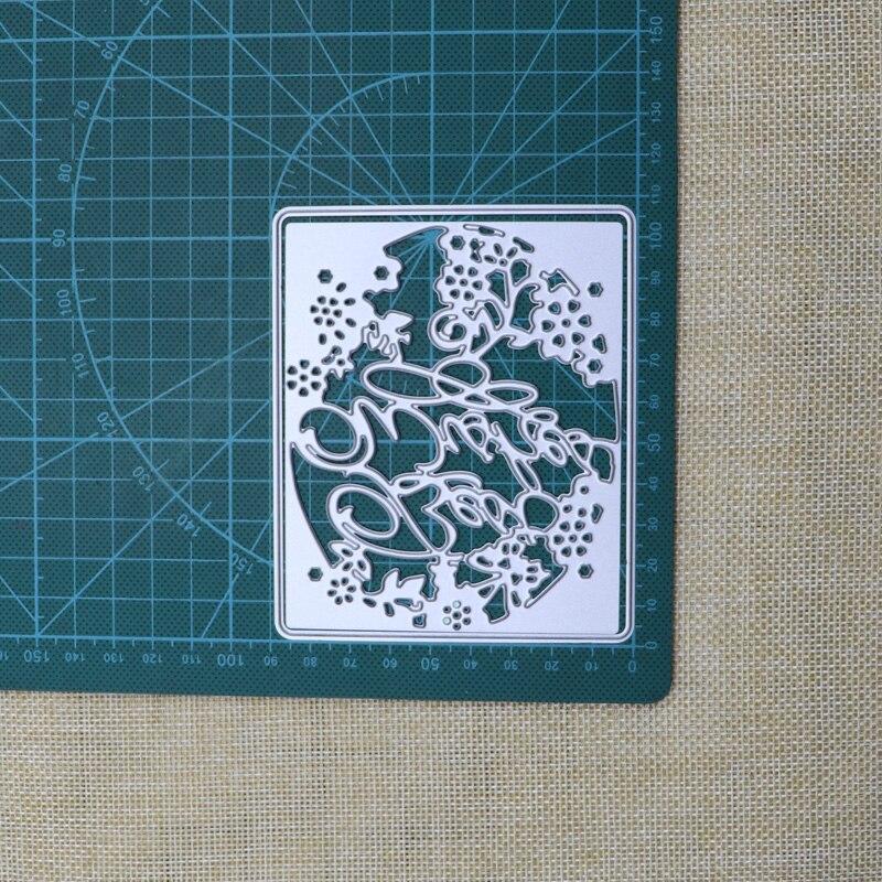 Металлические штампы для резки, вырубные формы, наилучшие пожелания, прямоугольное украшение, трафарет для скрапбукинга и бумаги