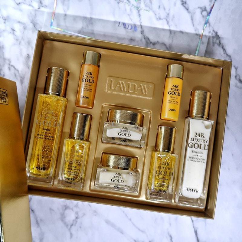 ANJO Layday Professional 24k Золото Антивозрастной Уход за Кожей 8 предметов / Антивозрастной, Увлажняющий, Корейская Косметика, Kbeauty