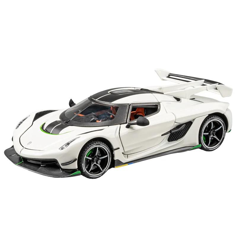 1/24 Sports Car Model Koenigsegg Alloy Diecast High Simulation Scale Toy Pull Back Doors Can Open Boys Birthday Gifts Decoration