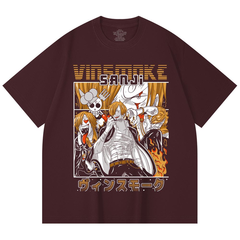 230 Gsm 100% Cotton One Piece V21 Sanji Print Unisex Heavy Cotton T Shirt