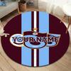 Soccer Emblem Custom Name Round Area Rug Carpet Rug For Living Room Bedroom Sofa Playroom Decor Nonslip Floor Mat