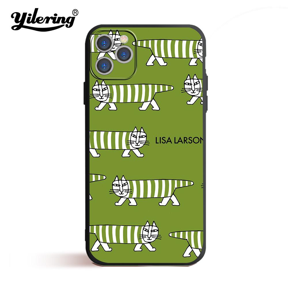 Fashion Lisa Larson Soft Black Phone Case for iPhone 11 12 13 Pro XS MAX 8 7 6 6S Plus X 5S SE 2020 XR 12 Mini Phone Case Cover