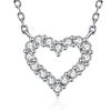 Crarine Heart Popular 925 CZ Cubic Sterling Case To Metals Necklace, Women's Pendant, Silver, Zirconia, Silver, White, Gift, Present, Included,