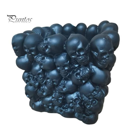 Держатель для ручек в форме черепа, органайзер для кистей для макияжа, большая вместимость, туалетный столик, офисный стол, ящик для хранения, украшение на Хэллоуин