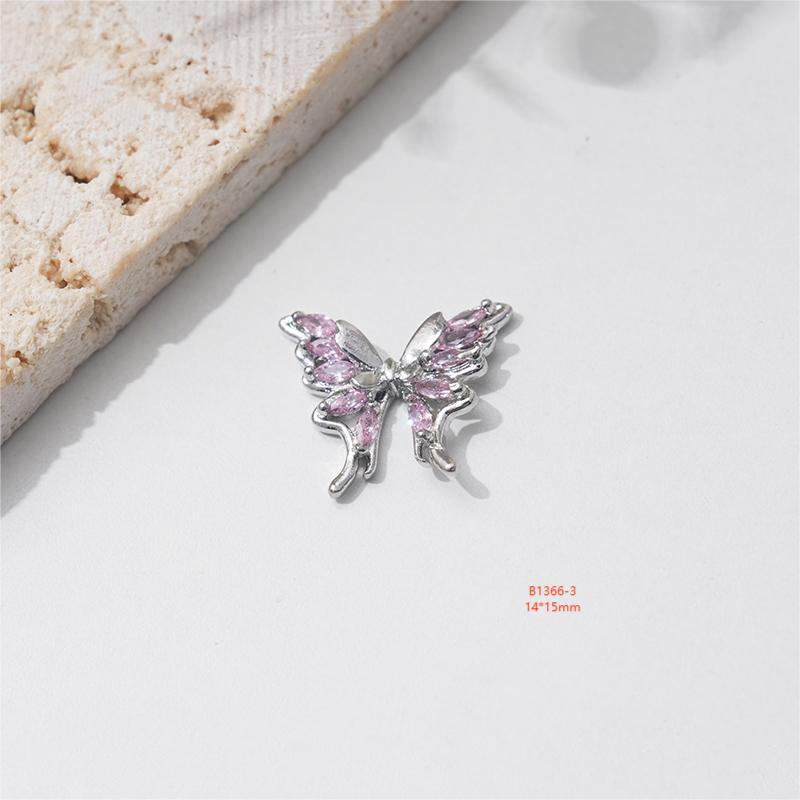 LZ16 Роскошные металлические бабочки из циркония для ногтей