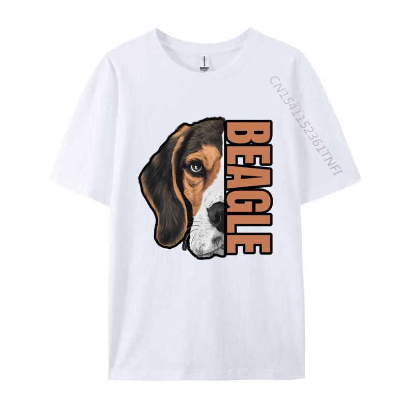 Beagle HalfFace Tshirt Gift TShirt Youthful T Shirts For Unisex Cotton Tops Tees Street Cheap Pop Art