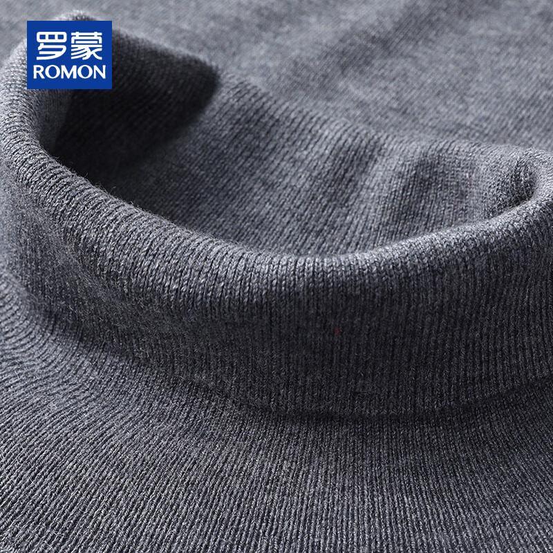 ROMON Мужской однотонный вязаный свитер с высоким воротником