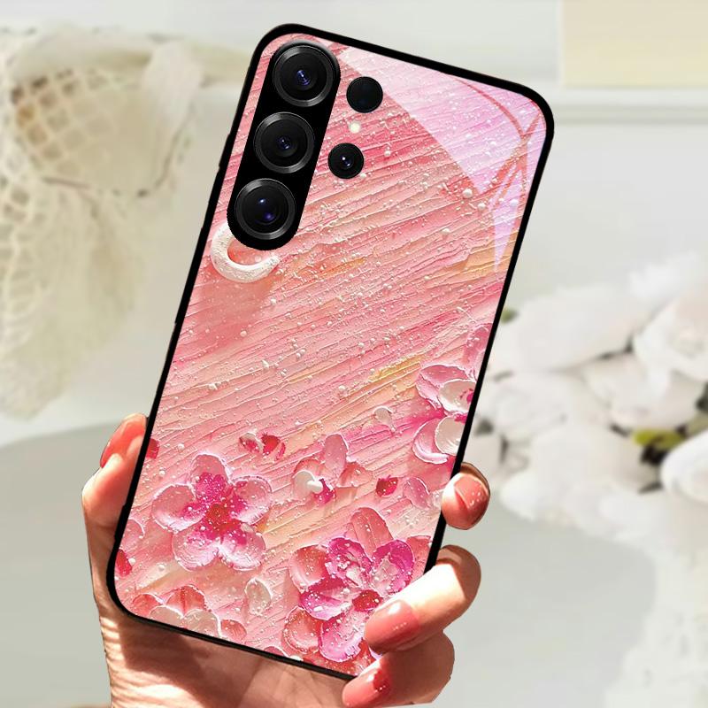 Для Samsung S24 Ultra Закаленное Стекло Задняя Крышка Чехол Для Galaxy S20 S21 S22 S23 S30 Ultra Жесткий ПК Стекло Защитные Чехлы для Телефона