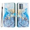Роскошный кожаный чехол-книжка цвета морского мрамора для Nokia C12,C32,C02,C22,G22,G11 4G,G21,G42,G10,G20,C10,C20,HMD Pulse...