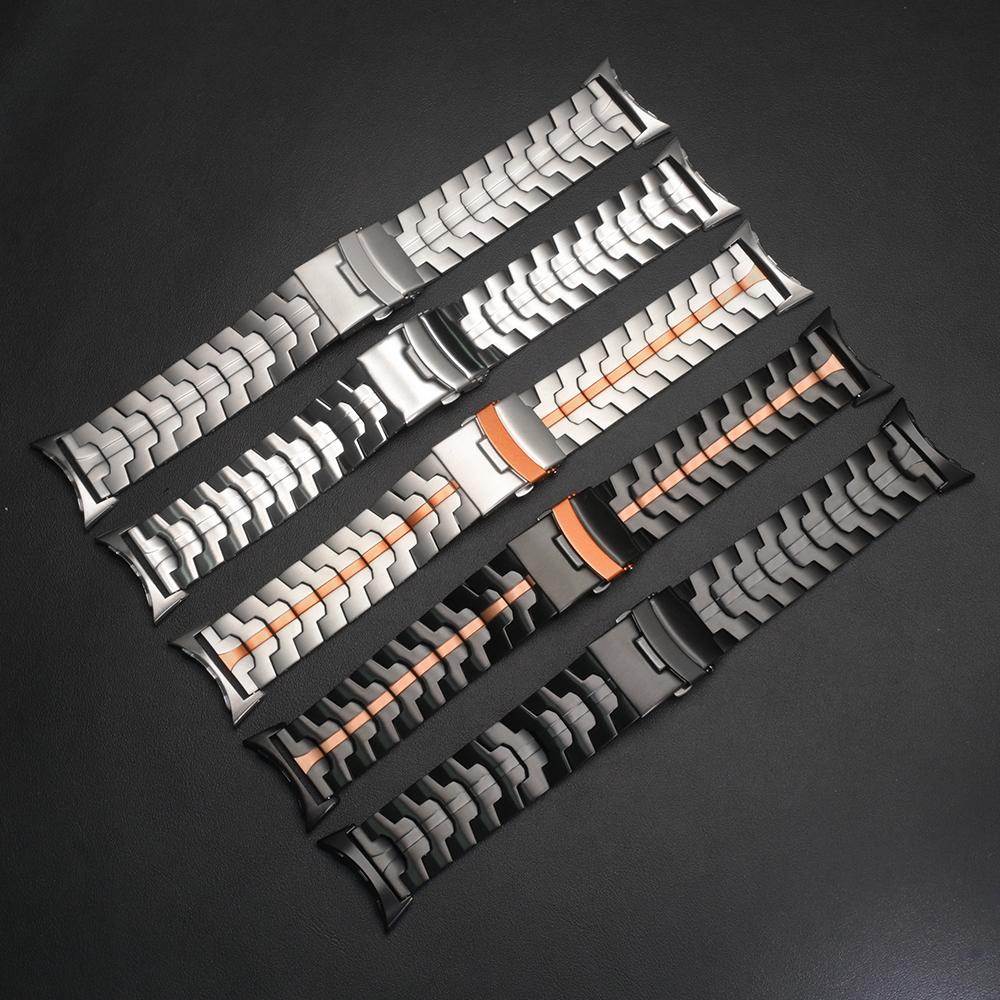 Titanium Alloy Watch Strap for Google Pixel Watch 4 45mm/3 45mm Wristband with Stainless Steel Buckle