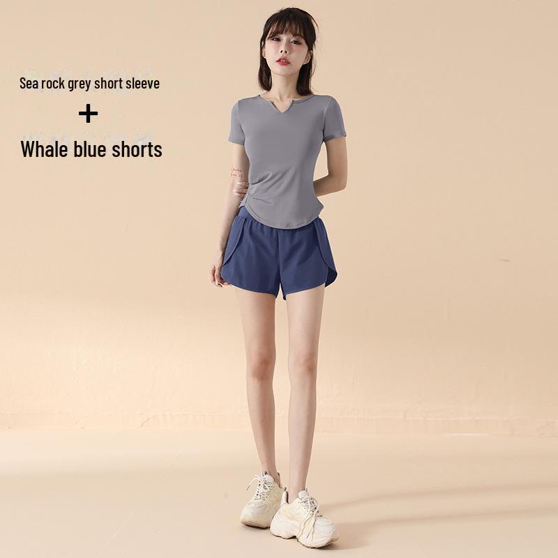 2025 Весна/Лето Быстросохнущий Спортивный Комплект Йоги – Облегающий Покрой, Короткий Рукав Одежда Для Фитнеса