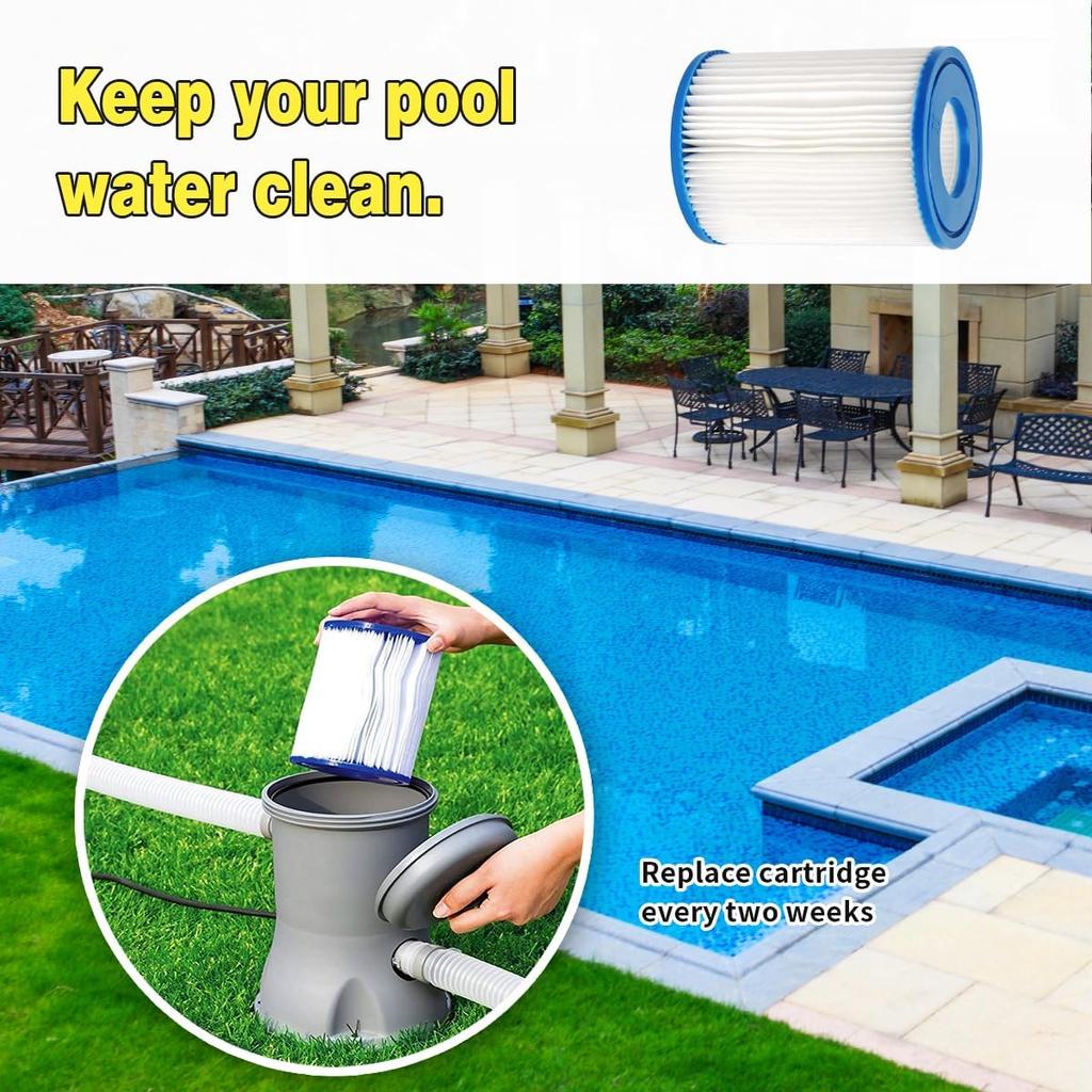 Filter Cartridge for Bestway II, Pool Spa Filter Cartridge for Flowclear II, for Lay Z Spa, 58094, 58383, 58386, 58117, 58386GS