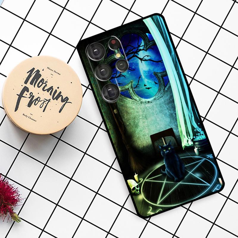 Магический кот Чехол 'Ведьма' для Samsung Galaxy S23 S22 Ultra Note 20 Note 10 S8 S9 S10 Plus S21 FE S20 FE Задняя крышка