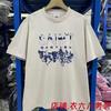 Vintage Washed Cotton Long Sleeve Tee With Bold Letter Print Loose Fit Crewneck Men