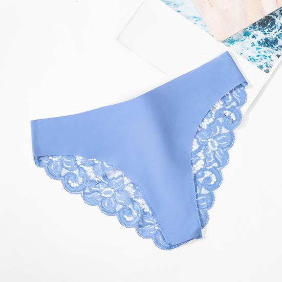 Женские трусы с низкой талией, кружевные, бесшовные, однотонные, эластичные, тонкие, с хорошей воздухопроницаемостью, впитывают влагу, эластичные повседневные трусы, спортивные трусы