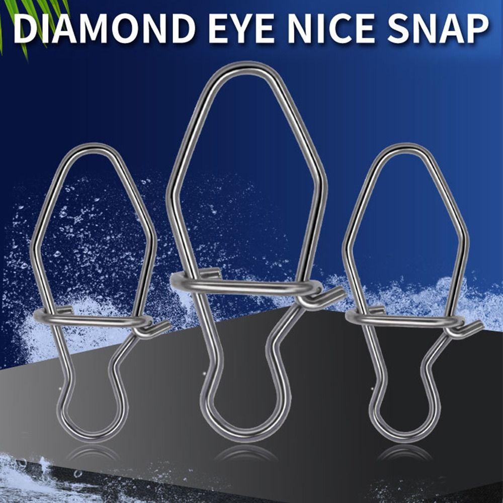 New Durable Line tackle Fast lock Fishing Hanging Snap Barrel Swivel Oval Split Rings Connector