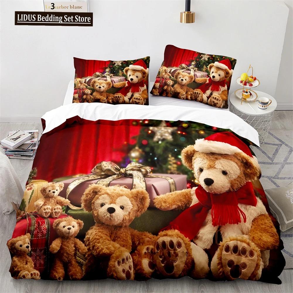 Рождественский комплект пододеяльников King Queen Full Size Snowflake Gold с рисунком оленя Праздничный комплект постельного белья из полиэстера для детей