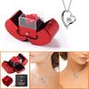 Women Necklace with Storage Case Ultralight Non-Fading Sparkling Jewelry Necklace Greeting Card Preserved Rose Gift