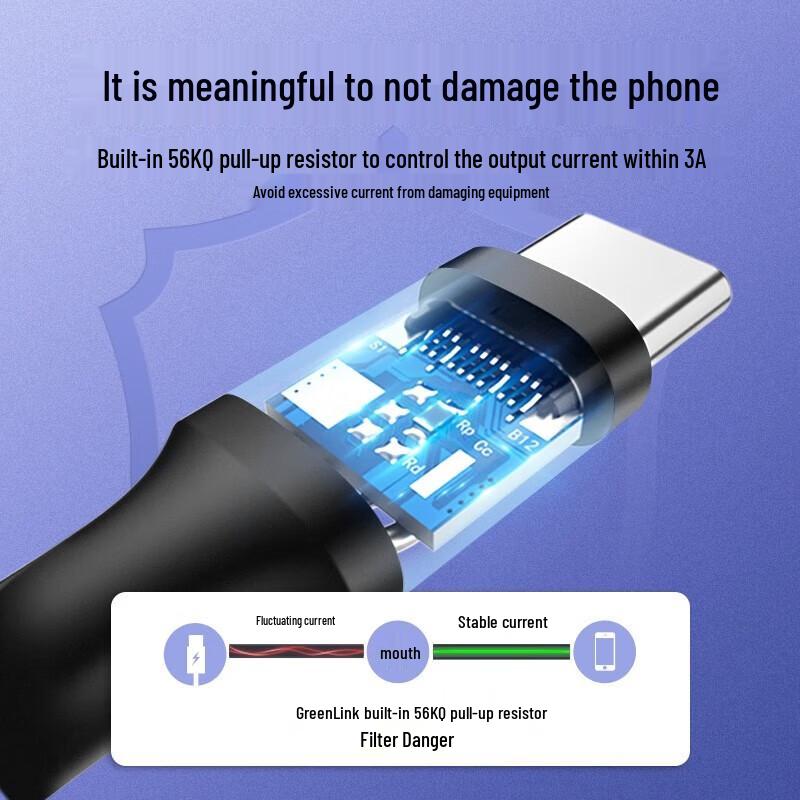 Ugreen US287 USB на Type-C 3A Кабель для быстрой зарядки
