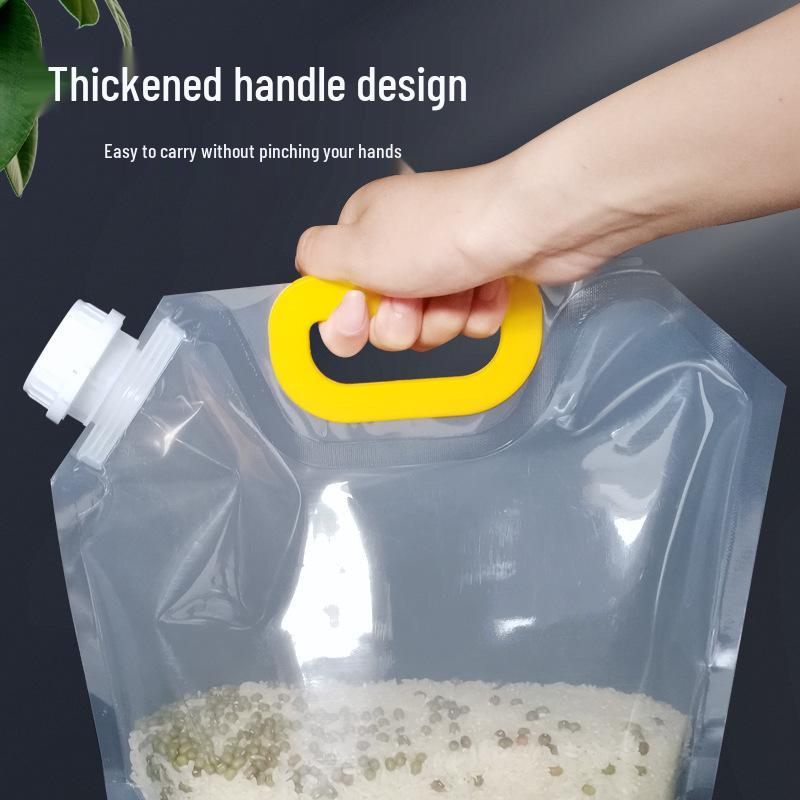 Large Transparent Spout Pouch for Grain Storage and Easy Portioning