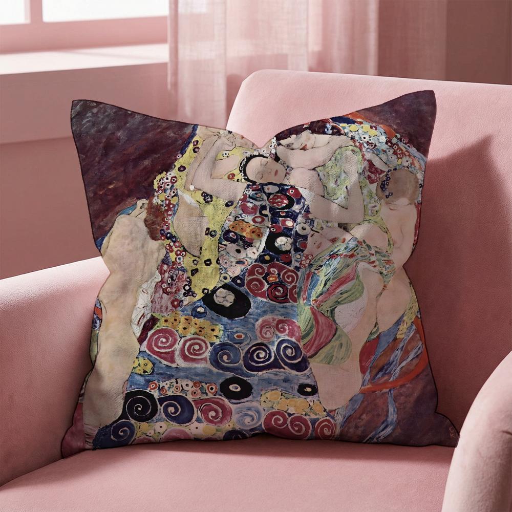 Чехол для подушки с изображением картины маслом Густава К. Климта — двусторонний, мягкий и прочный, подходит для повседневного использования.
