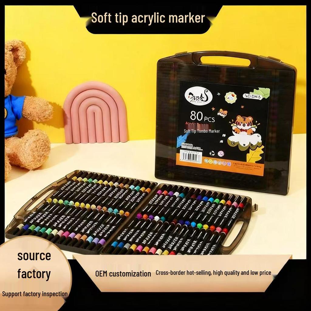 Dingdinghu Soft Tip Acrylic Graffiti Brush Marker for Kids