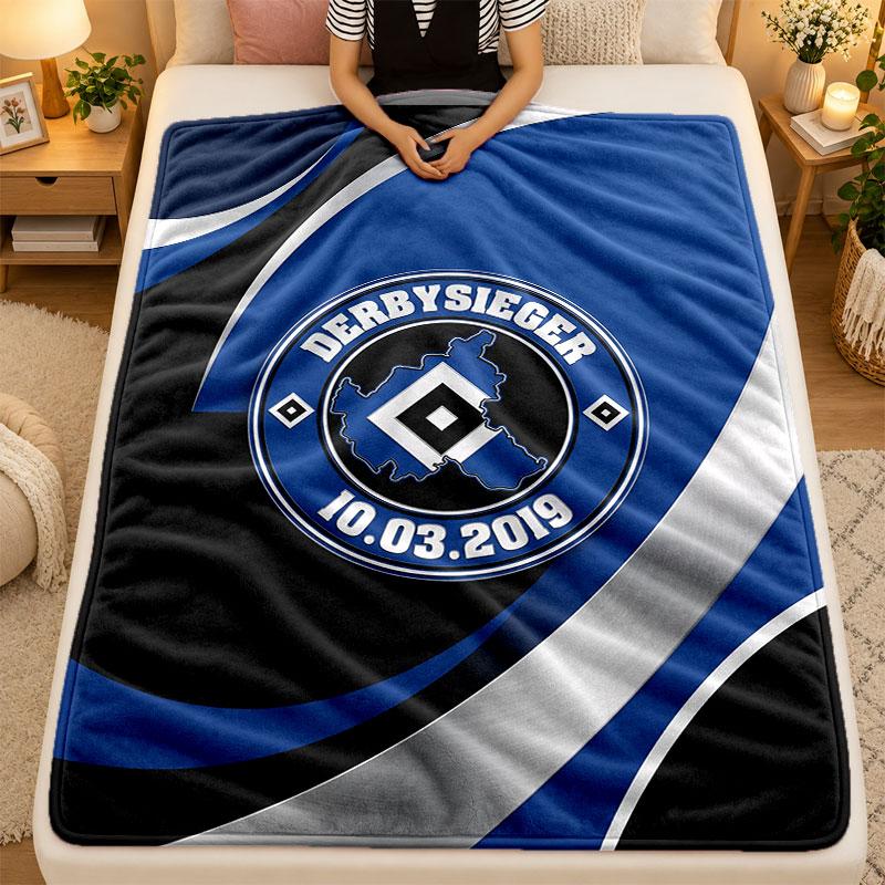 Flannel BlanketHamburger SV Football Warm Soft Throw Blanket for Indoor Sofa Bed Living Room Use