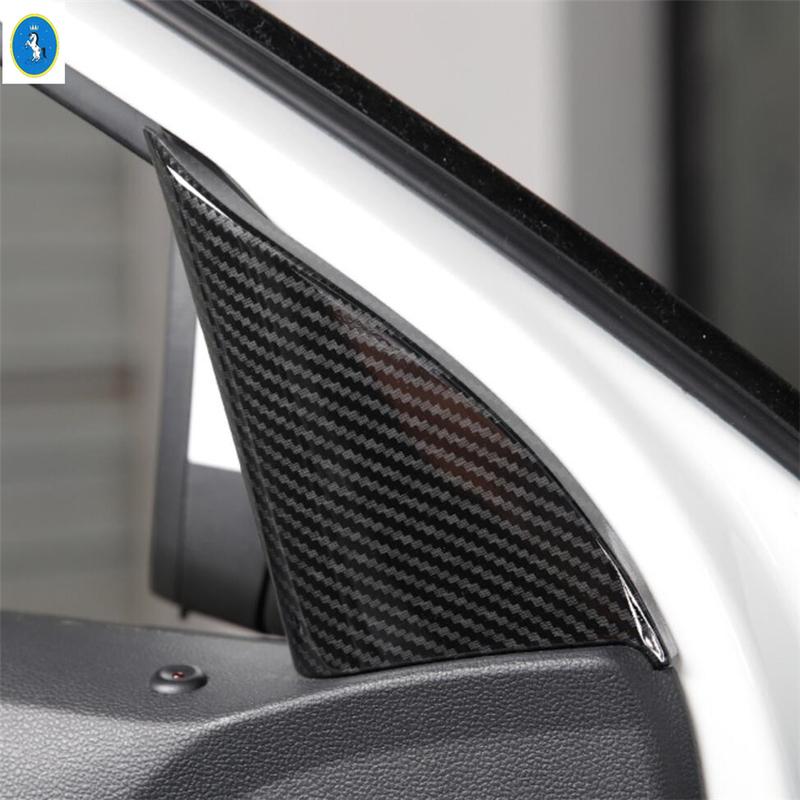 Car Accessories Window Lift Button / Water Cup / Pillar A Speaker Cover Trim For Volkswagen T-Roc T Roc 2018 - Carbon Fiber