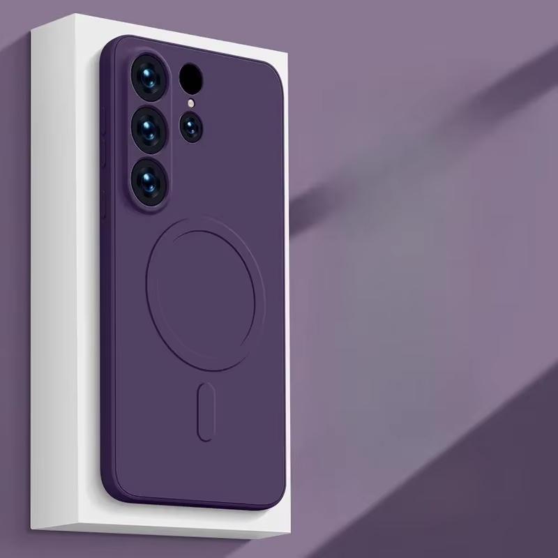Liquid Silicone Matte Magnetic Phone Case For Samsung Galaxy S25 S24 Ultra S23 S22 Plus S21 FE For Magsafe Wireless Charge Cover