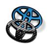 W1121PC Car Steering Wheel Decorative Sticker 6.5X4.5cm Carbon fiber Emblem For Toyota Hilux Prius Avensis Verso Corolla Camry