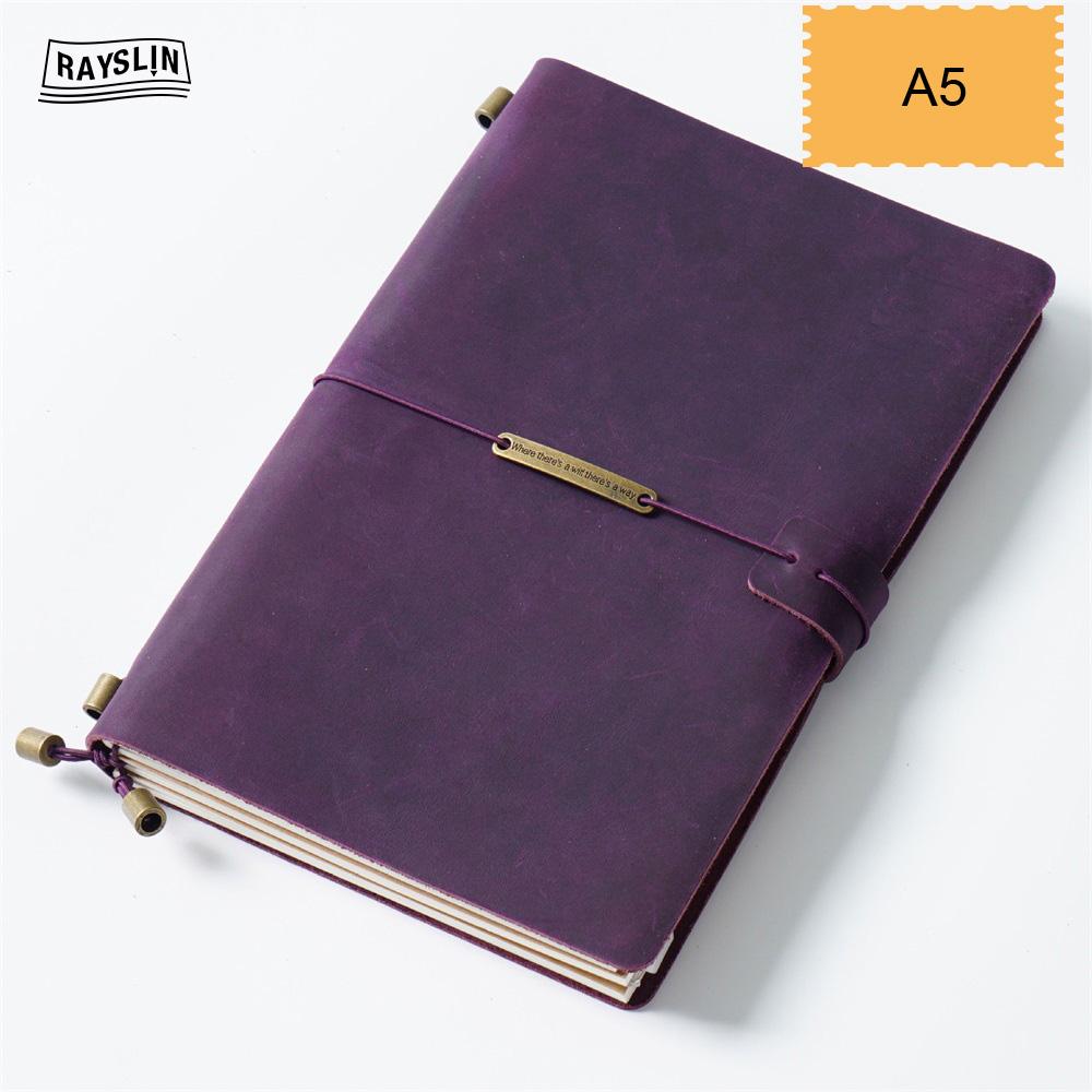 7 Colors 4 Sizes Travel Journal Genuine Leather Cover Handmade Notebook DIY A5 Diary Office School Note Book Free Embossing Name