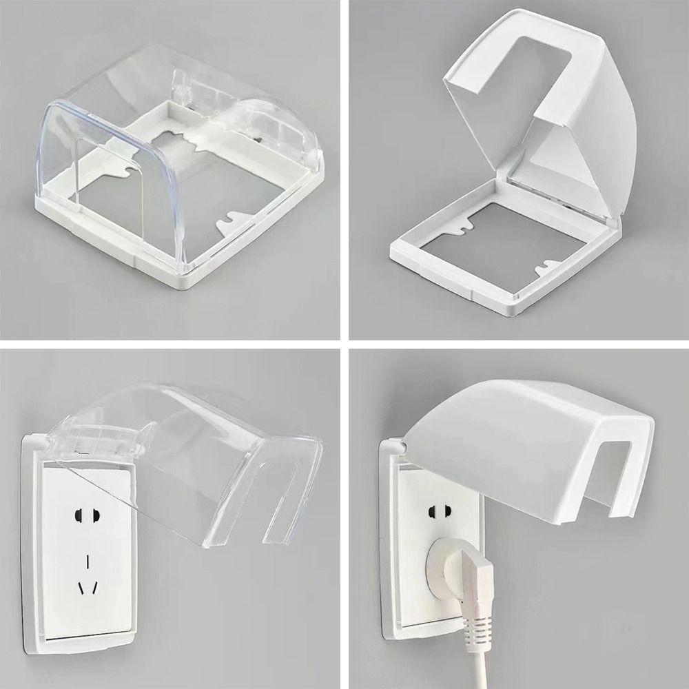 Plastic Socket Waterproof Box Self-Adhesive Electric Plug Cover Switch Protective Cover Bathroom