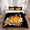 3pcs Garfield Cartoon Character Bedding Set, Including 1 Quilt Cover and 2 Pillow Shams, Without Filling, Soft and Comfortable Home Bedroom