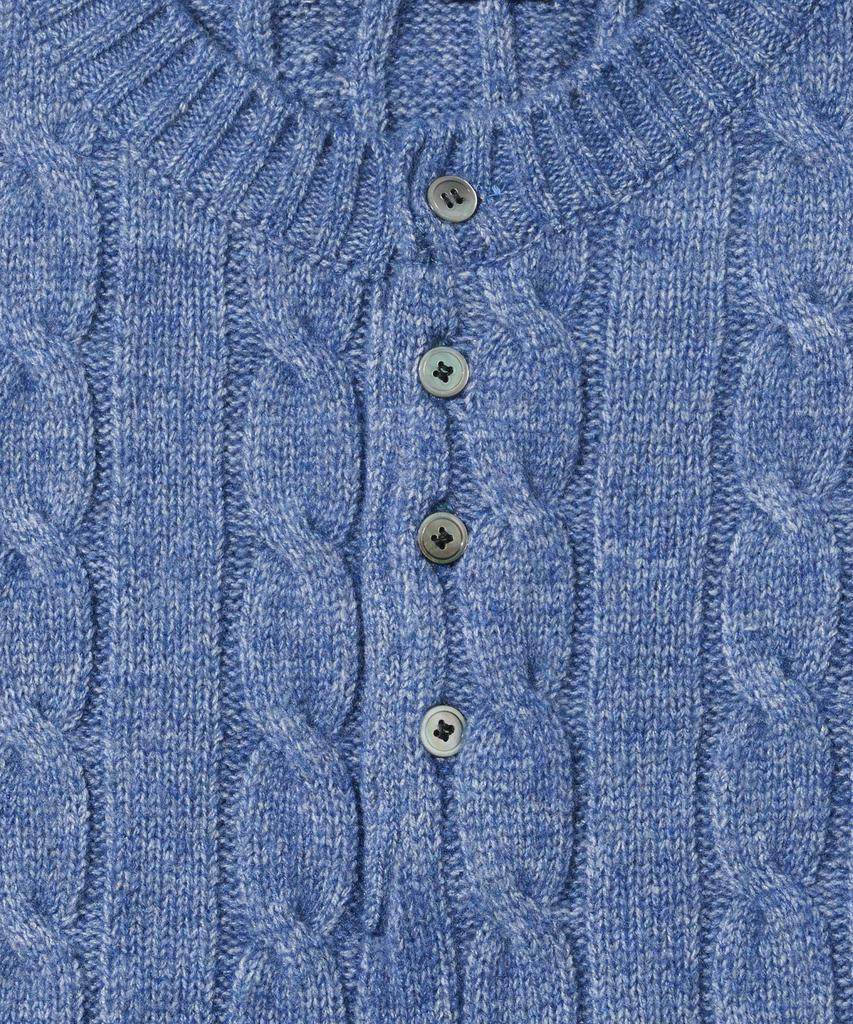 OTHERFITS Oversized Henley Neck Cable Knit (Blue)