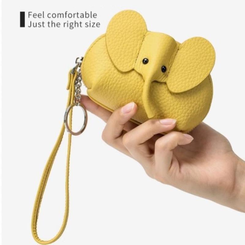 Cute Small Elephant Wallet Cosplay Anime Pu Purse Elephant Japanese Bag Backpack Pendant Creative Lipstick Zipper Card Bag