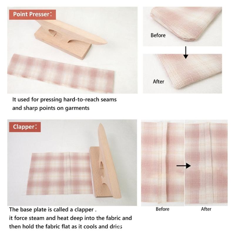 Wood Ironing Board for Fabric Pressing and Corner Flipping in Clothing Creation Sewing