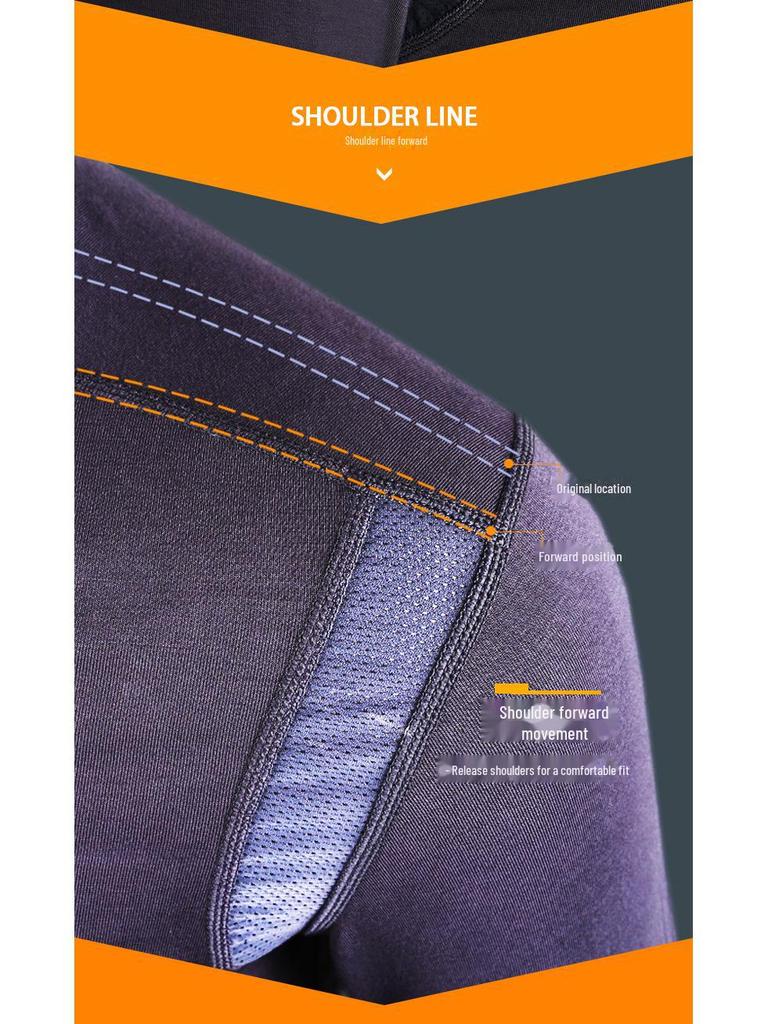 Мужской комплект термобелья с круглым вырезом - легкий хлопковый свитер и брюки для осени и зимы