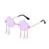 Cloud Shaped Shades Steampunk Sunglasses Disco Glasses Rimless Sunglasses Clouds Tassel Sunglasses