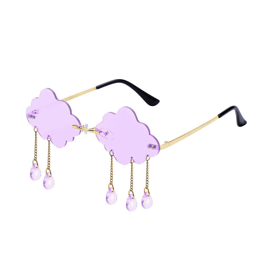 Cloud Shaped Shades Steampunk Sunglasses Disco Glasses Rimless Sunglasses Clouds Tassel Sunglasses