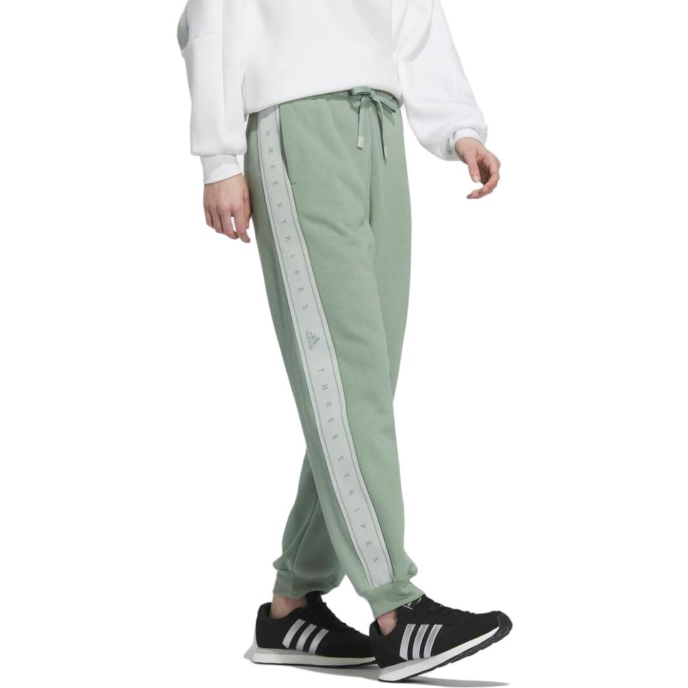 adidas Однотонные вязаные джоггеры на шнурке, женские брюки, зеленые IK9884