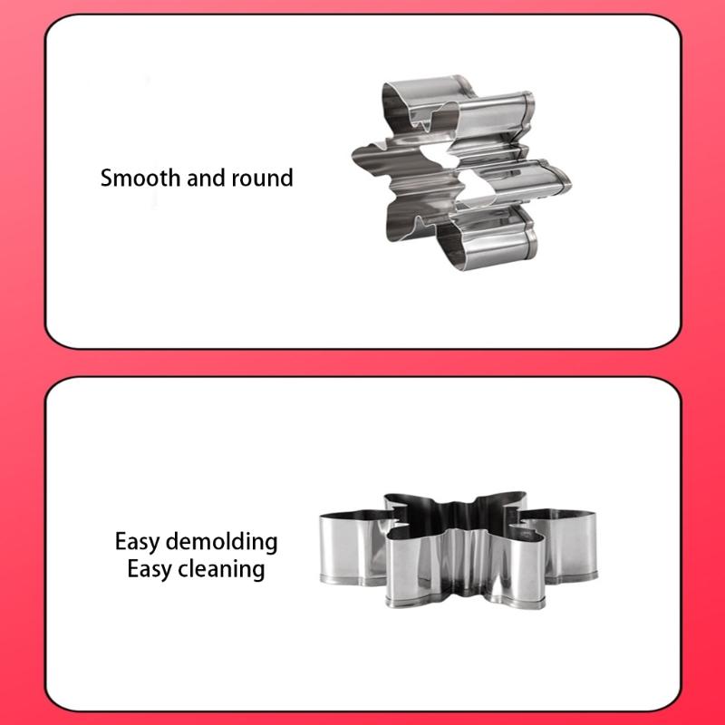 10 Piece Snowflake Cookie Molds Set Durable Nonrust Steel Baking Tool For Christmas New Years Party Treats