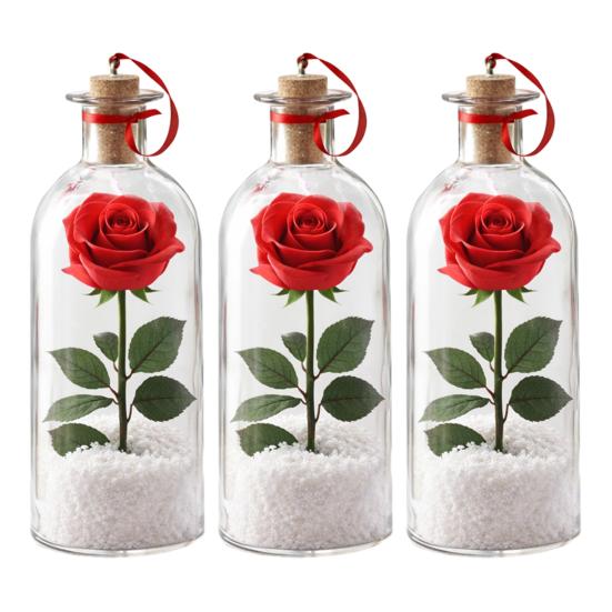 1/2/3 шт. Записываемый голосовой цветок-роза с воспроизведением, пробка, прозрачная стеклянная бутылка для голосовых сообщений с розой внутри, декор для фестиваля, праздничный сувенир, подарок