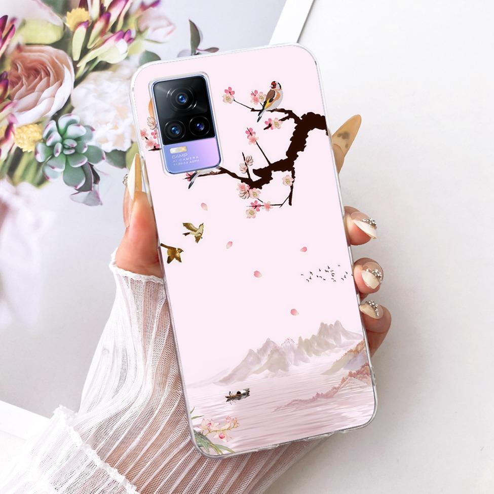 Clear For Vivo V21e 4G V2061 Cover For Vivo Y73 Case Cute Fashion Butterfly Funny Painted Casing V2146 V2212 V2168 V2059