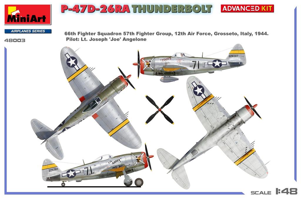 Miniart 1/48 P-47D-26RA Thunderbolt Продвинутый набор Пластиковая модель MA48003 (Самолет)